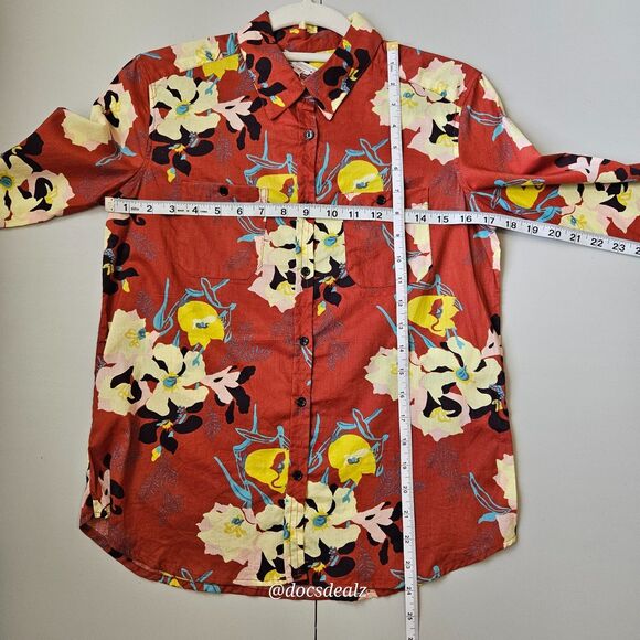Bonpoint Edmee Blouse Red Clay Floral Pattern Women's XS - Picture 4 of 6